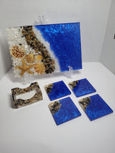 Load image into Gallery viewer, "Oceanic Treasures" Tray and Coaster Set