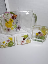 Load image into Gallery viewer, Fruit and Flowers Tray and Coaster set
